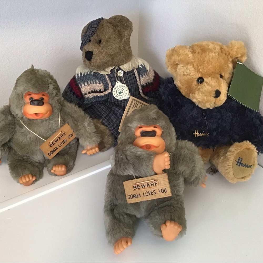 Lot of 4 Plush Animals Herrods, Boyds and Gong-a